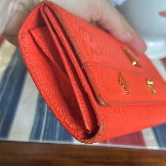 MCM orange Leather Wallet with Gold Hardware EUC - Picture 15 of 16